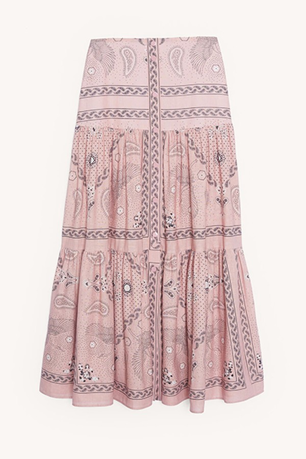 Long Voluminous Printed Skirt from Sandro