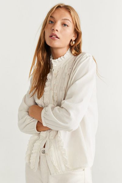 Ruffled Cotton Blouse from Mango