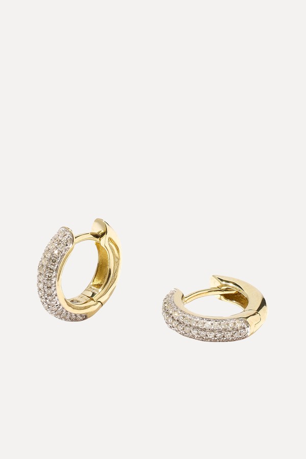Small Diamond Quotidian Hoops 