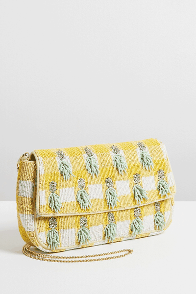 Beaded Gingham Clutch Bag from Oliver Bonas