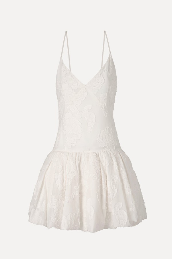 Balloon Effect Embroidered Dress