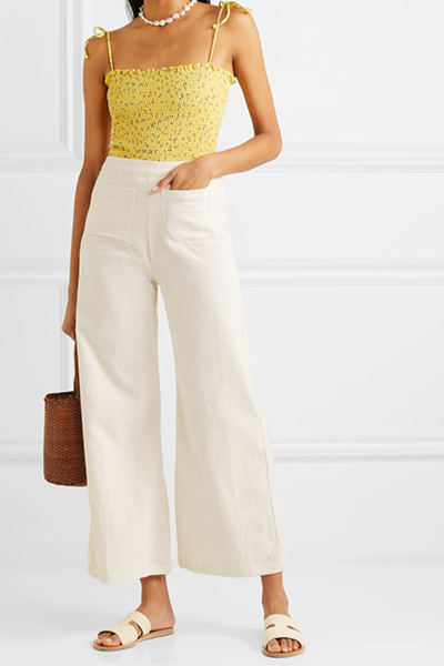 Tove Cropped Cotton-Corduroy Wide-Leg Pants