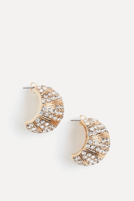 Wide Rhinestone Earrings from H&M