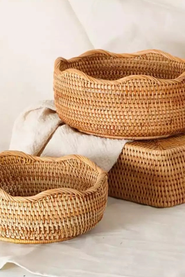 Scalloped Woven Rattan Bowl from Originals London