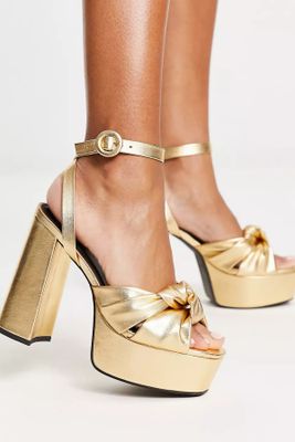 Natia Knotted Platform Heeled Sandals from ASOS 