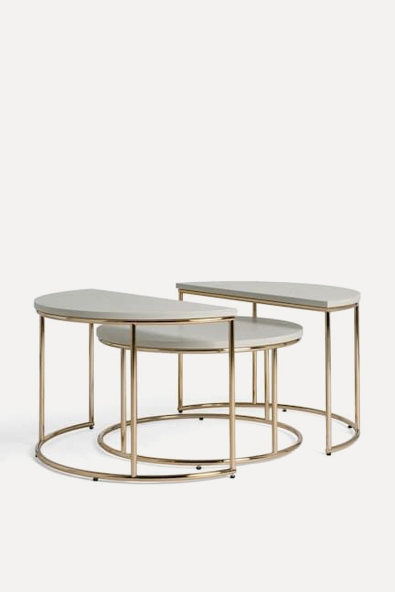  Evie Gloss Nest Of 3 Coffee Table