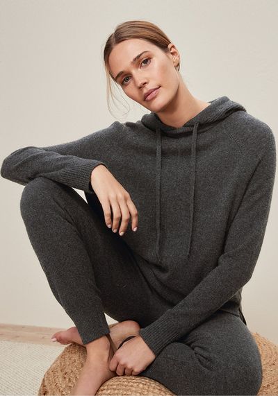 Cashmere Rib-Neck Hoodie, £179 | The White Company