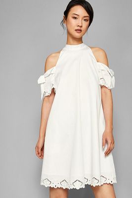 Semarra Embroidered Cold Shoulder Dress