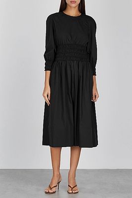 Arianna Black Cotton Midi Dress from Three Graces