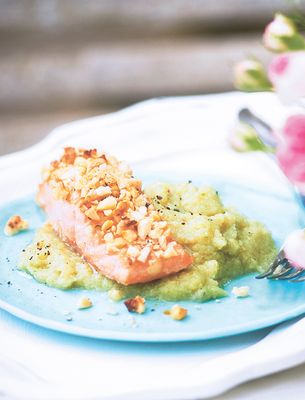 Baked Salmon With Cauliflower Purée