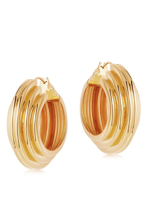 Gold Large Chunky Ridge Hoops from Lucy Williams X Missoma
