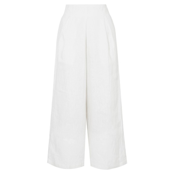 Meridian Cropped Linen Wide-Leg Pants from Faithfull The Brand