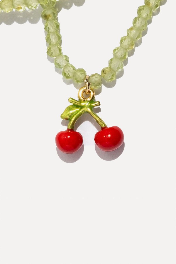 Peridot & Cherry Positivity Necklace from Tinkalink