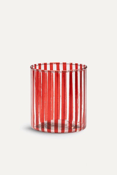 Striped Glass Tealight Holder from Anna + Nina