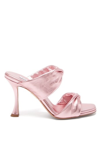 Twist 95 Metallic-Leather Sandals from Aquazzura 