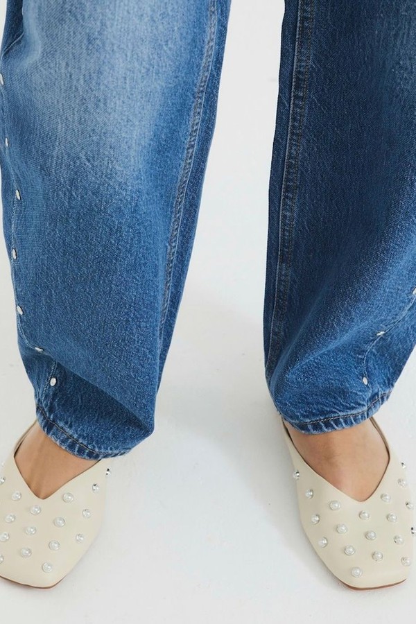Asymmetric Studded Mule Sandals from River Island