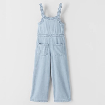 Denim Jumpsuit With Topstitching from Zara