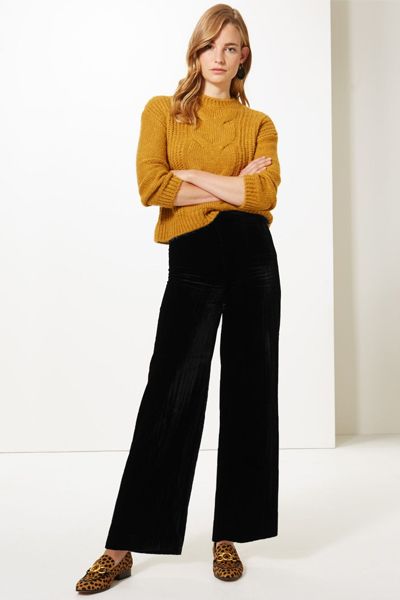 Velvet Wide Leg Trousers from Marks & Spencer