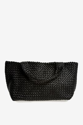 Falor Black Weave Shoulder Bag