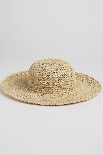 Floppy Straw Hat With Metallic Detail