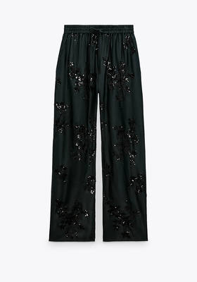 Sequinned Embroidered Trousers from Zara