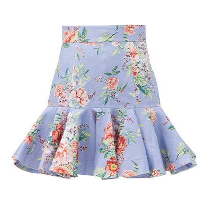 Bellitude Floral-Print Linen Mini Skirt from Zimmermann
