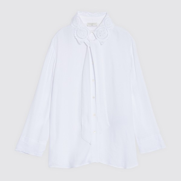 Shirt With Broderie Anglaise Collar from Sandro