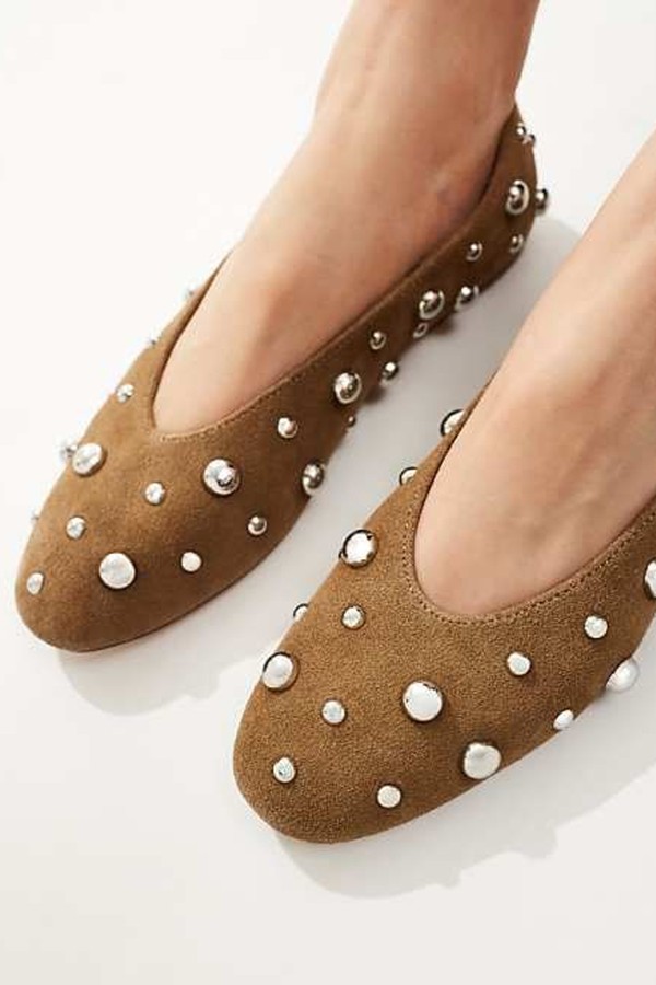 Studded Ballet Flats from Stradivarius