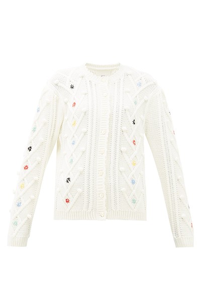 Floral-Embroidered Wool-Blend Cardigan from Shrimps