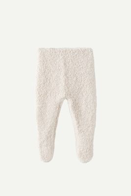  Bouclé Knit Footed Leggings  from Zara