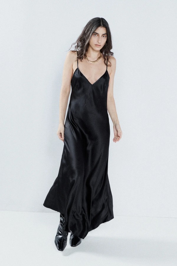 Dip-Hem Silk-Satin Slip Dress from Raey