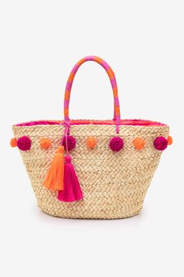 PomPom Beach Bag In Party Pink