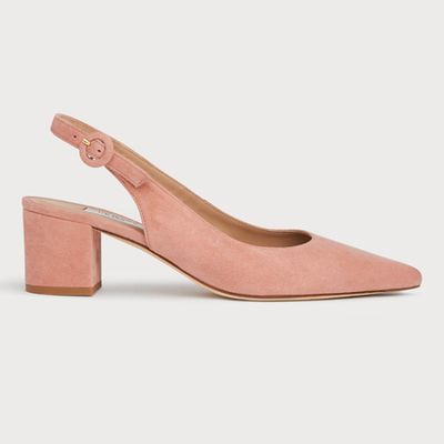 Ada Pink Suede Slingback Courts
