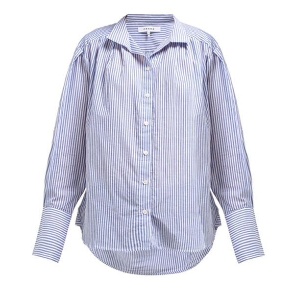 Pleated Striped Cotton Shirt from Frame