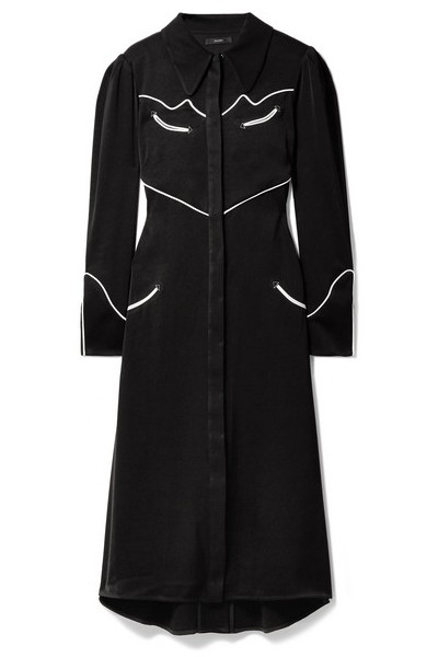 Nashville Piped Satin-Crepe Midi Dress from Ellery