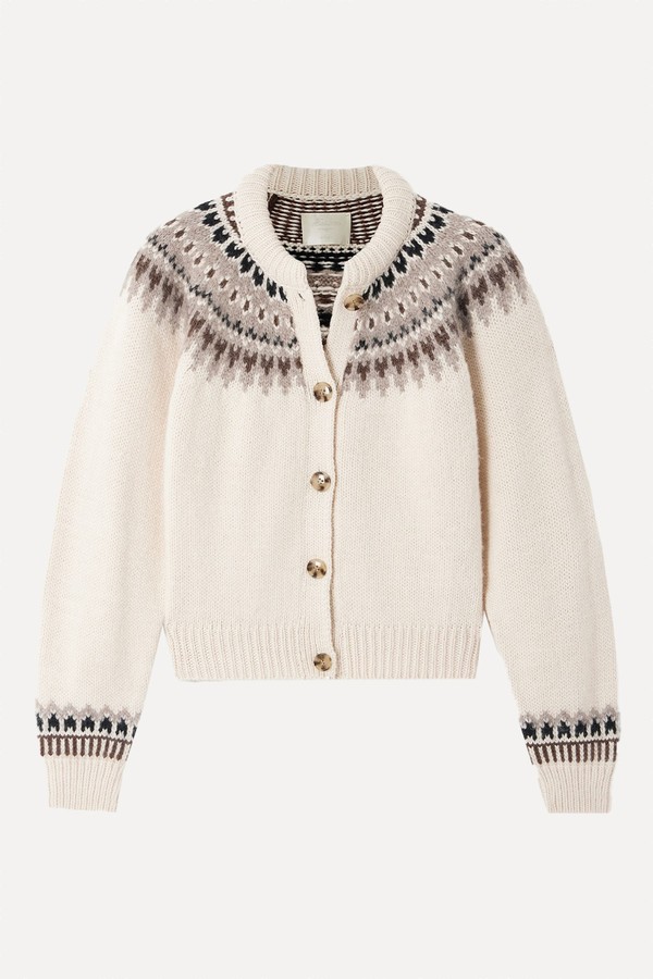 Clarke Fair Isle Wool-Blend Cardigan from Dôen