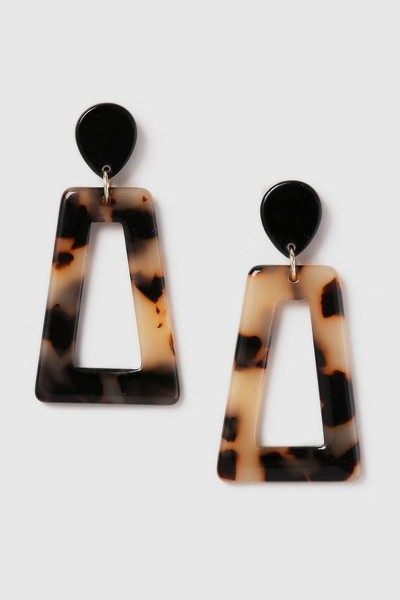 Triangle Tortoise Shell Resin Earrings