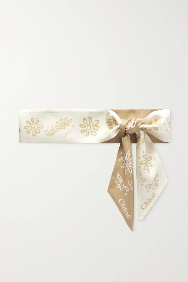Reversible Printed Organic Silk-Twill Scarf from Chloé + NET SUSTAIN