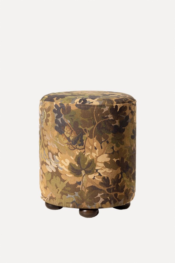 Tapestry Pouffe With Walnut Plinth from Six The Residence x No.17