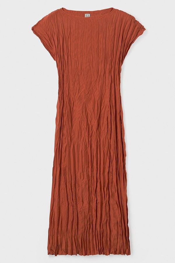 Crinkled Silk Cap Sleeve Dress from Totême