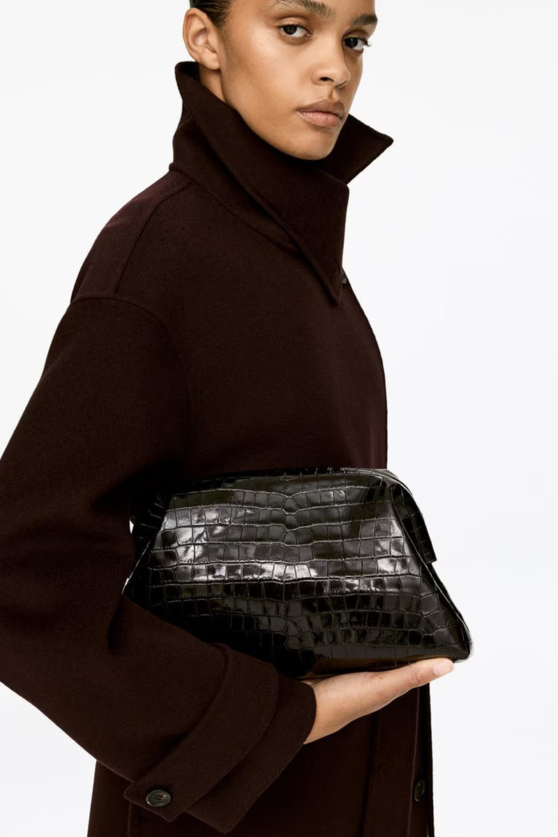 Croco-Embossed Clutch from arket