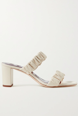 Frankie Ruched Leather Sandals from Staud