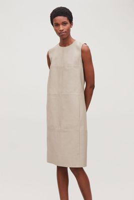 Panelled Leather A-line Dress from Cos