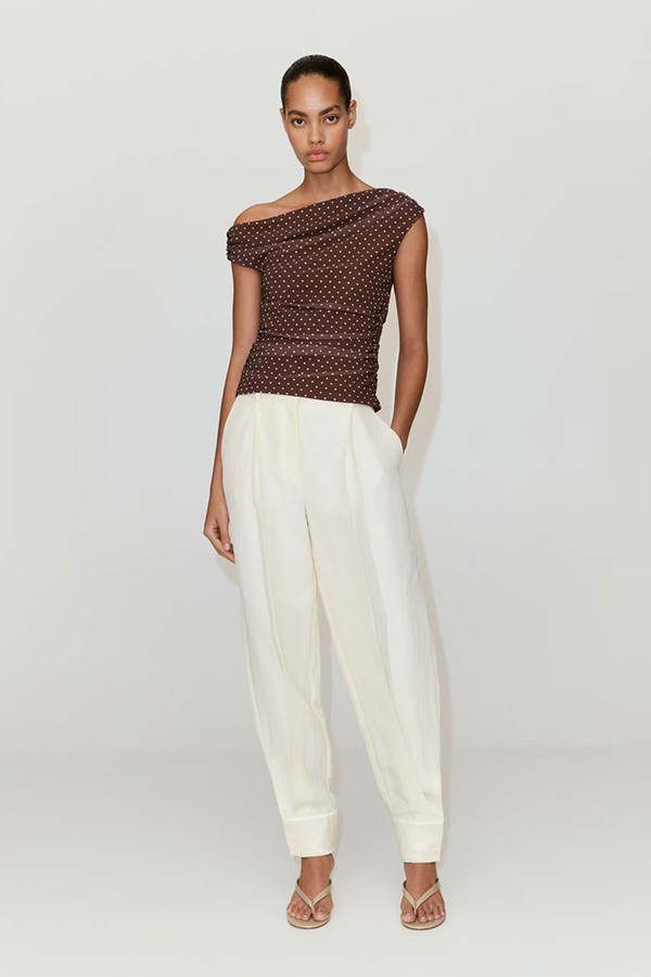 Asymmetric Polka Dot Top from Mango
