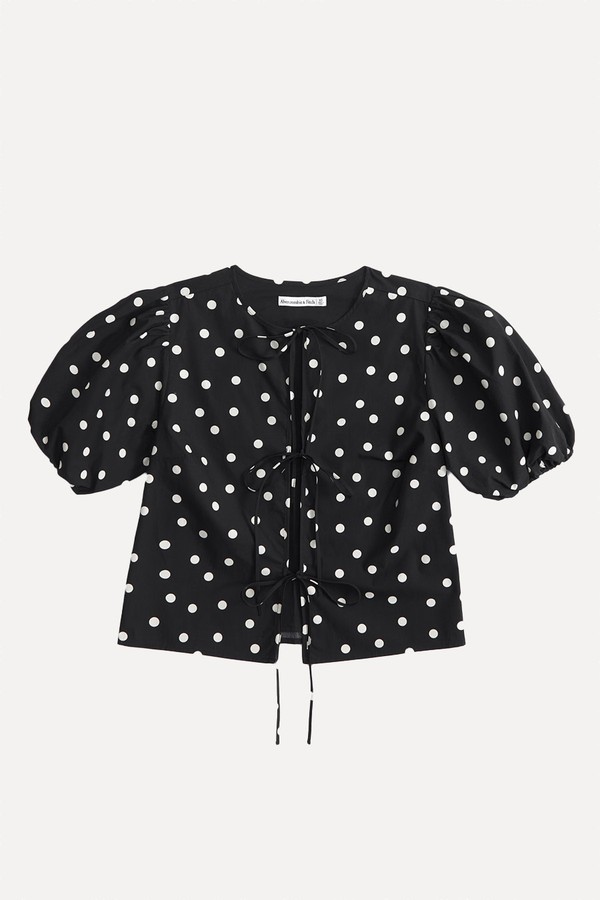 Short-Sleeve Tie-Front Top from Abercrombie & Fitch