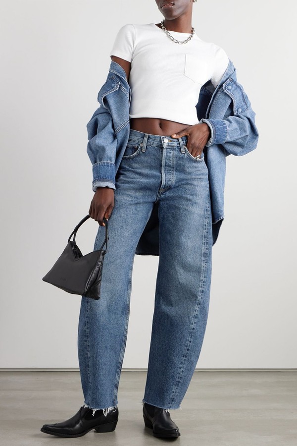 Luna Cropped High-Rise Tapered Organic Jeans from  AGOLDE