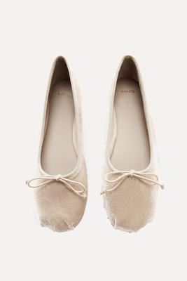 Ballerina Shoes With Velvet Bow  from Mango 