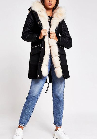 Faux Fur Panelled Cotton Parka