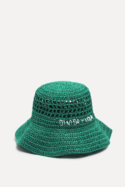 Green Raffia Bucket Hat from Bimba Y Lola