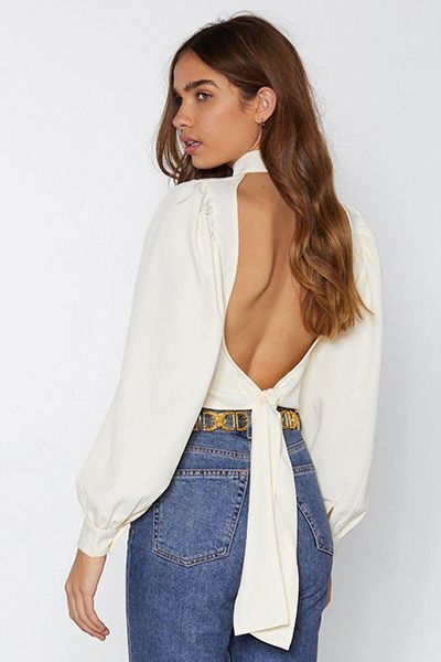 Be Right Back Tie Blouse from Nasty Gal